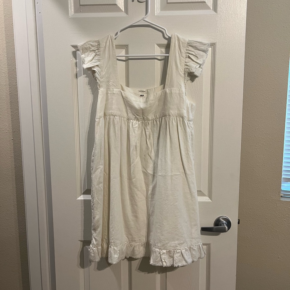 Aerie White Flutter Sleeve Sundress